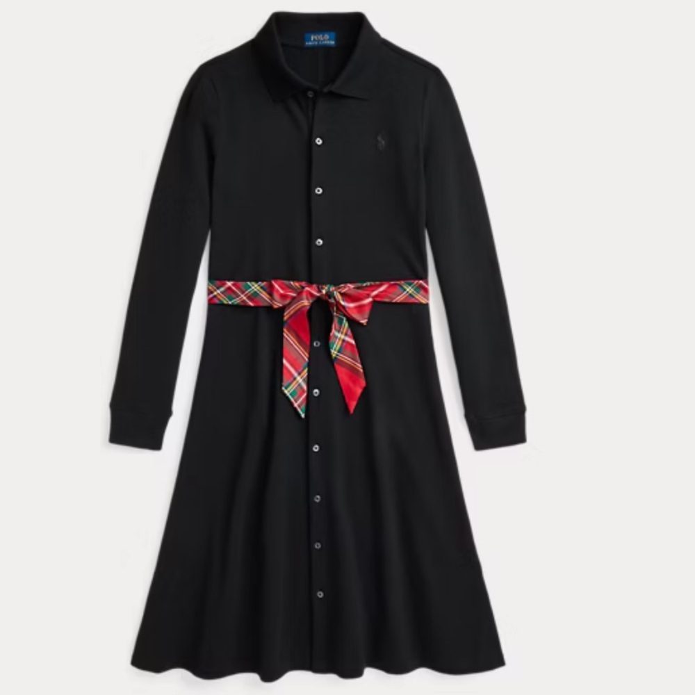 Polo Ralph Lauren NWT Stretch Mesh Dress Size 8/10 Black